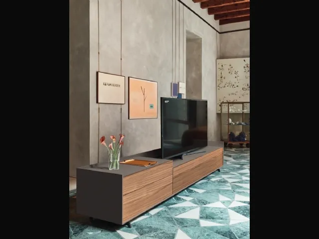 Mobile Porta Tv Domino Mono in laccato opaco di Sangiacomo