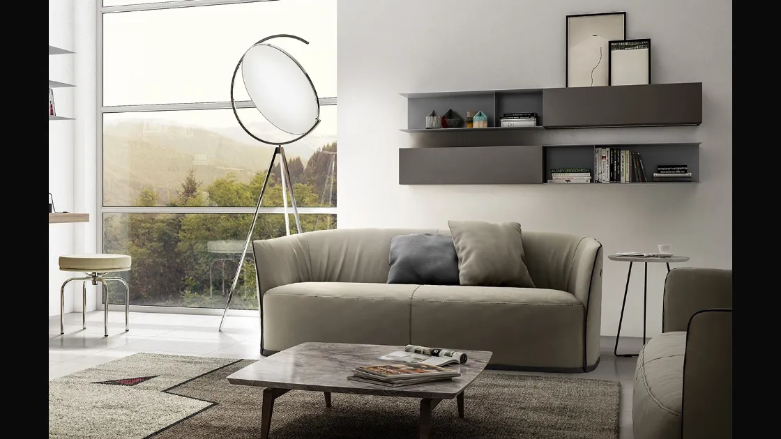 Mobile sospeso Living 07 in laminato Grigio Londra di Arredo3
