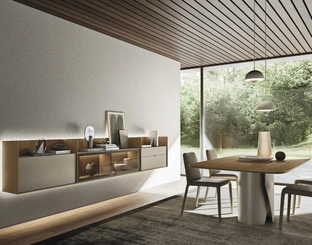 Mobile sospeso Cabaret One 03 in materico e legno di Sangiacomo