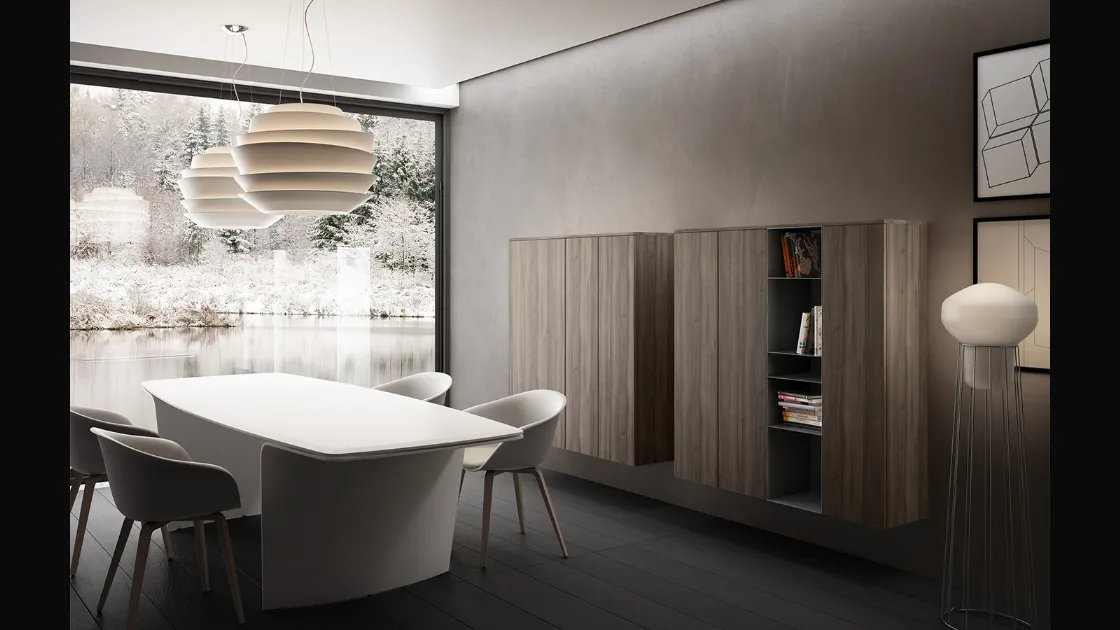 Mobile sospeso Living 06 in laminato effetto legno di Arredo3