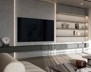 Parete Attrezzata Boiserie in laccato e HPL di Dall'Agnese