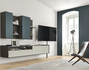 Parete Attrezzata sospesa Cabaret Glass 02 di Sangiacomo