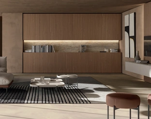 Parete Attrezzata DA45 Noce Biondo di Dall'Agnese