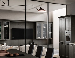 Parete Attrezzata Living Opera in massello di frassino di Arredo3