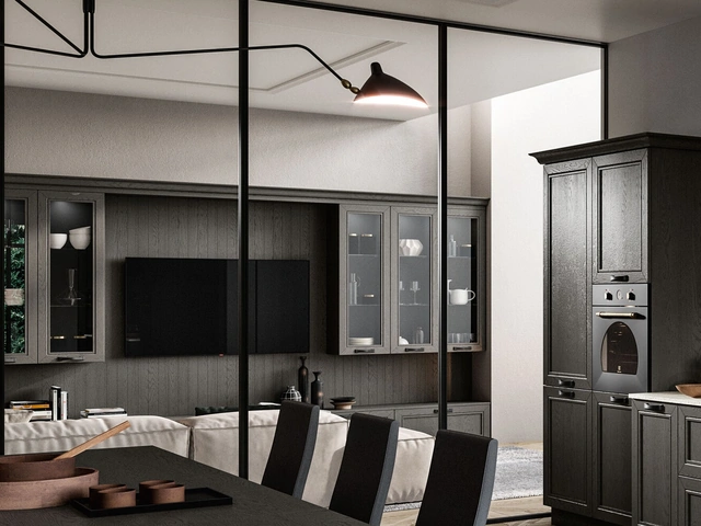 Parete Attrezzata Living Opera in massello di frassino di Arredo3