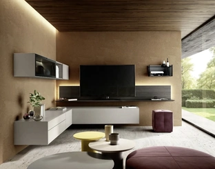 Parete Attrezzata angolare Domino 05 di Sangiacomo