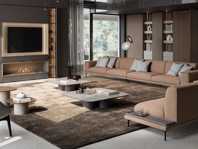 Parete Attrezzata Slim con Camino di Dall'Agnese