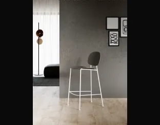 Sgabello Lisa L in multistrato di Rovere e struttura in acciaio verniciato di Arredo3