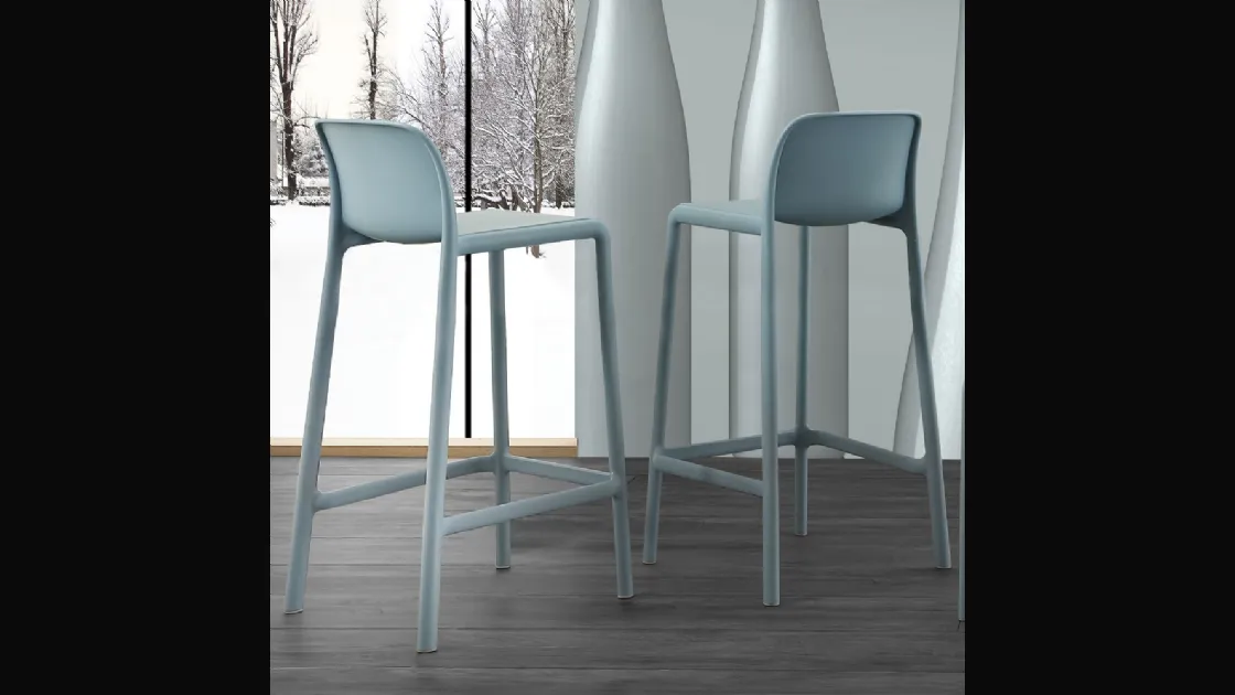 Sgabello River Stool 76 in resina rinforzata con fiberglass di La Seggiola