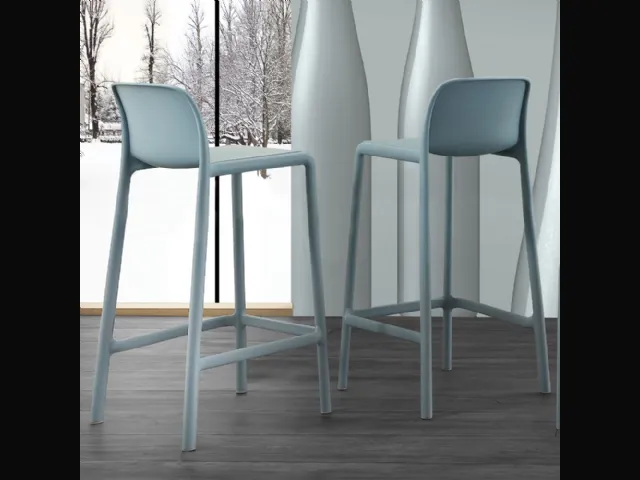 Sgabello River Stool 76 in resina rinforzata con fiberglass di La Seggiola