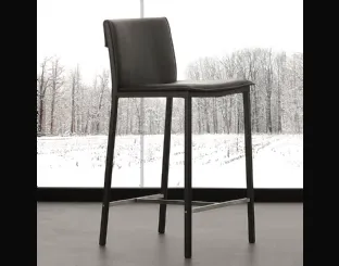 Sgabello Vogue Stool rivestito in ecopelle di La Seggiola