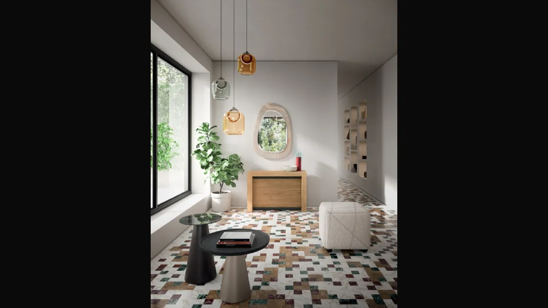 Consolle A3 allungabile in Rovere dotata di 5 prolunghe incorporate nella struttura di Ozzio