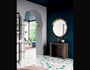 Consolle A4 allungabile in Rovere e metallo dotata di 4 prolunghe incorporate nella struttura di Ozzio