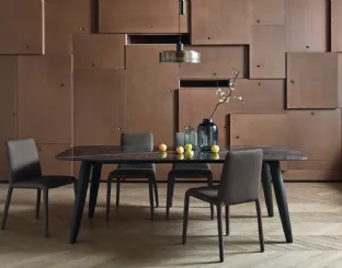 Tavolo Convivio in Ceramica Noir Desire di Sangiacomo