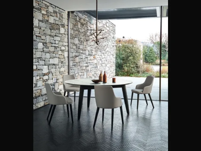 Tavolo rotondo Convivio in Ceramica Statuarietto di Sangiacomo