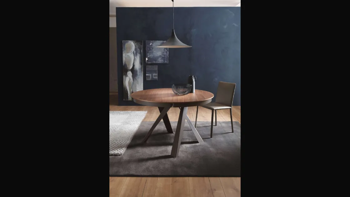 Tavolo rotondo allungabile Emisfero Legno di Ozzio
