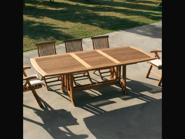 Tavolo allungabile Amalfi in massello di teak indonesiano di La Seggiola