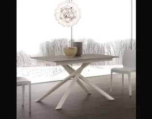 Tavolo allungabile SpiderINO in nobilitato con gambe in metallo verniciato bianco di La Seggiola