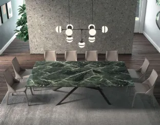 Tavolo allungabile Random Marble Glass di Ozzio