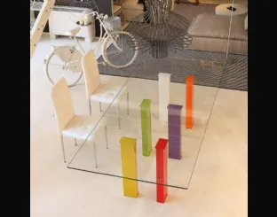 Tavolo di design fisso in vetro Romolo di Ponti Terenghi