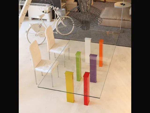 Tavolo di design fisso in vetro Romolo di Ponti Terenghi