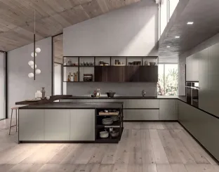Cucina Moderna angolare Area 22 Job in laccato di Dibiesse