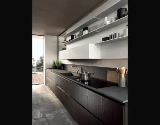 Cucina Moderna lineare Area 22 Time in olmo nero di Dibiesse