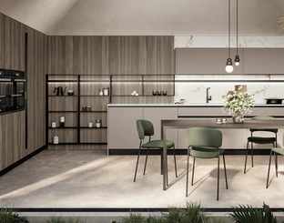 Cucina Moderna angolare Cloe 06 in laccato e laminato di Arredo3