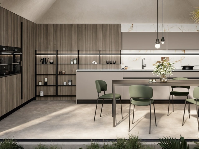 Cucina Moderna angolare Cloe 06 in laccato e laminato di Arredo3