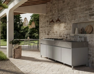 Cucina Moderna in alluminio per esterno Aura 02 di Arredo3