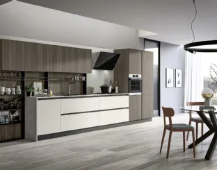 Cucina Moderna lineare in laccato e laminato Cloe 01 di Arredo3