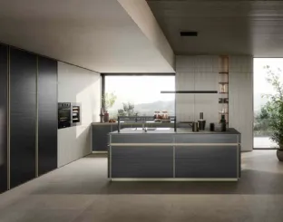 Cucina Moderna con isola Coco Stream Inchiostro di Dibiesse