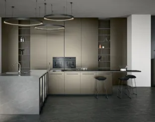 Cucina Moderna Filo 02 con ante verniciate a polvere Vega e finitura Palladio natural Stone di Dibiesse