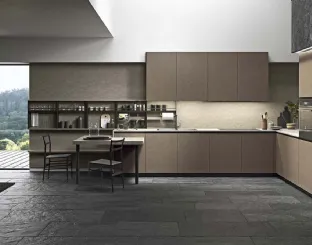 Cucina Moderna con penisola Spring Job 02 in laminato di Dibiesse