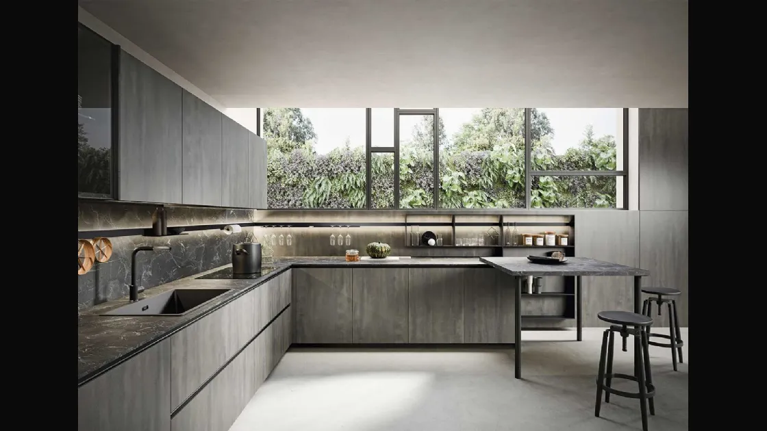 Cucina Moderna Emporio Lab con penisola di Dibiesse