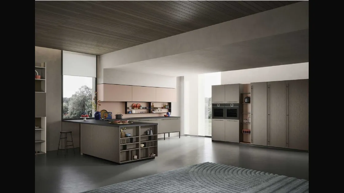 Cucina Moderna Emporio Maniglia con penisola di Dibiesse