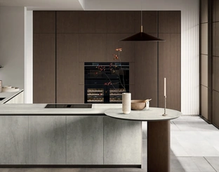 Cucina Moderna con penisola Glass 01 di Arredo3