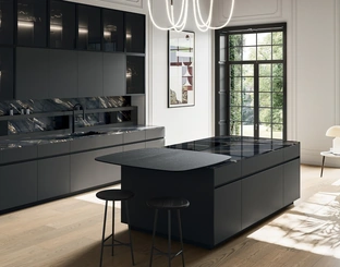Cucina Moderna con isola Glass 03 di Arredo3