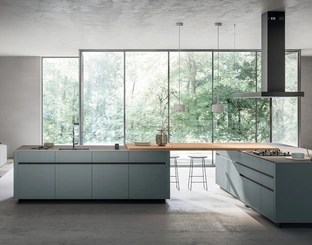 Cucina Moderna con doppia isola Glass 2|0 01 di Arredo3
