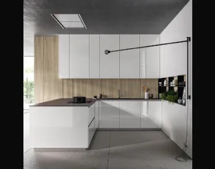 Cucina Moderna Glass 2 0 04 con penisola di Arredo3