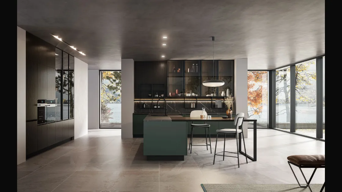 Cucina Moderna Kalì 04 con penisola di Arredo3