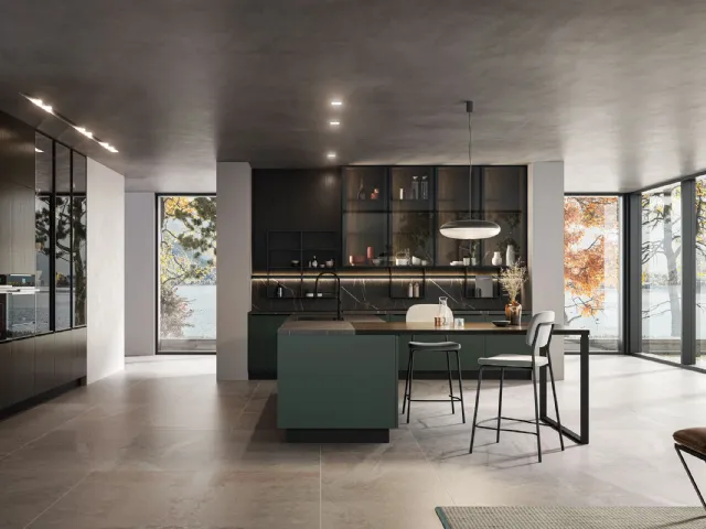 Cucina Moderna Kalì 04 con penisola di Arredo3