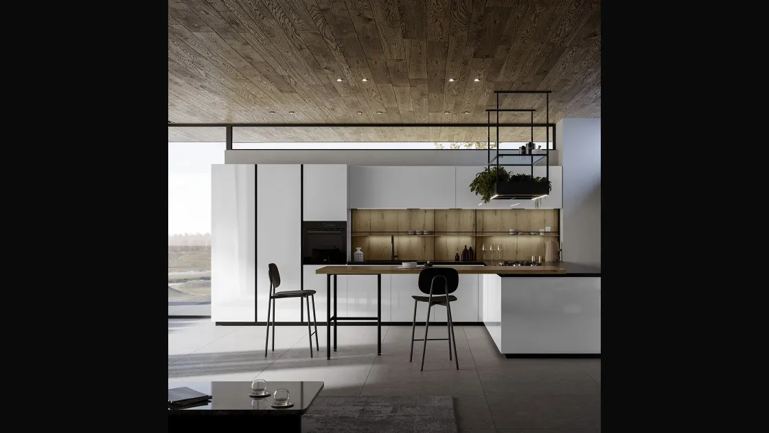 Cucina Moderna Kalì 07 con penisola di Arredo3