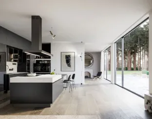 Cucina Moderna in laminato rovere con isola Kalì 11 di Arredo3