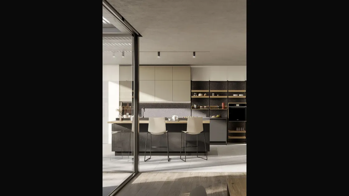 Cucina Moderna Kalì 13 con isola di Arredo3