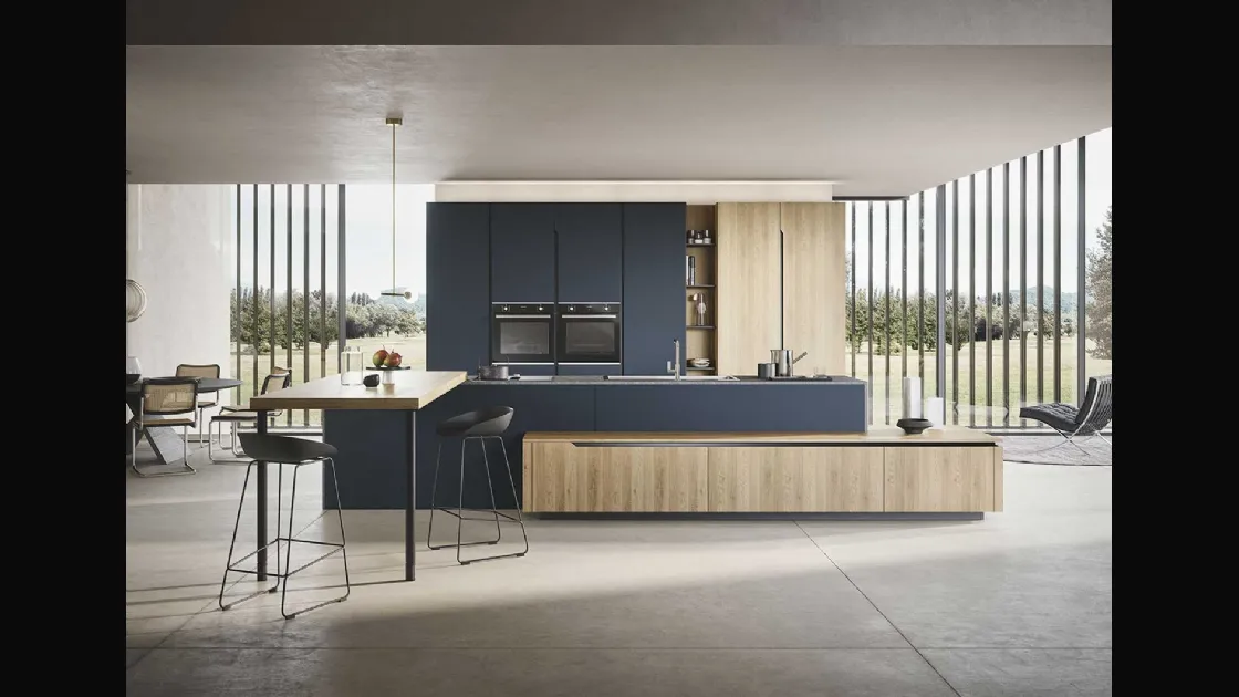 Cucina Moderna Lesmo con isola e penisola di Dibiesse