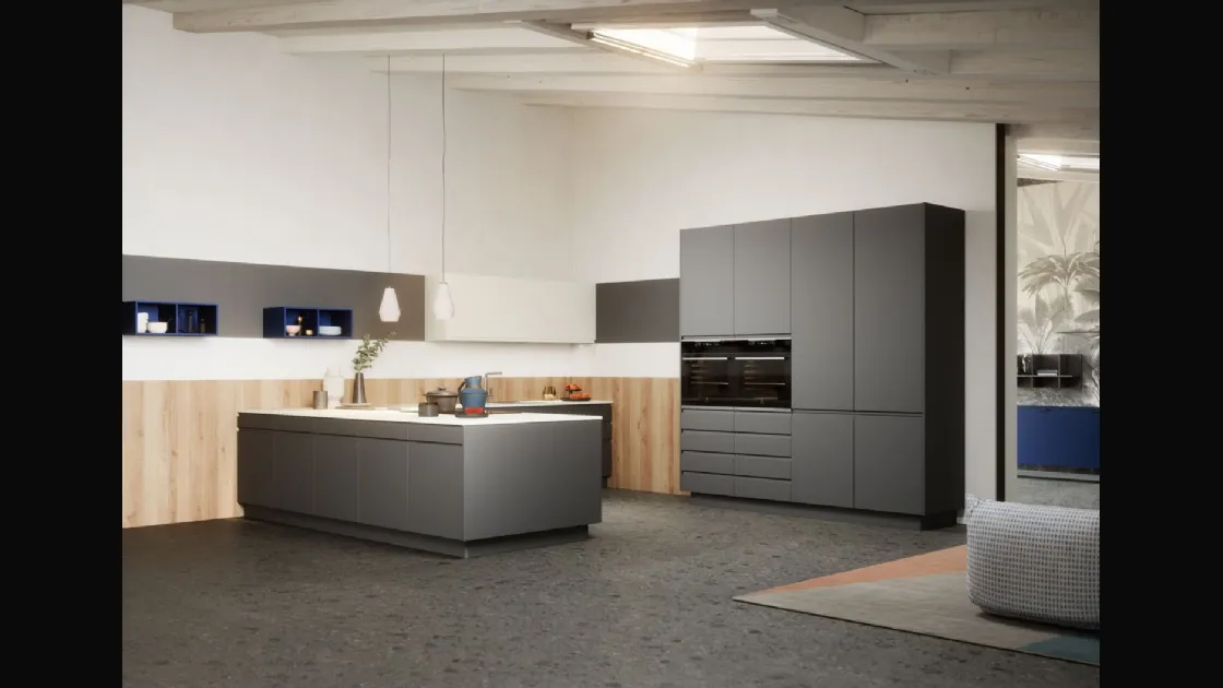 Cucina Moderna angolare in laccato opaco Smile di Dibiesse