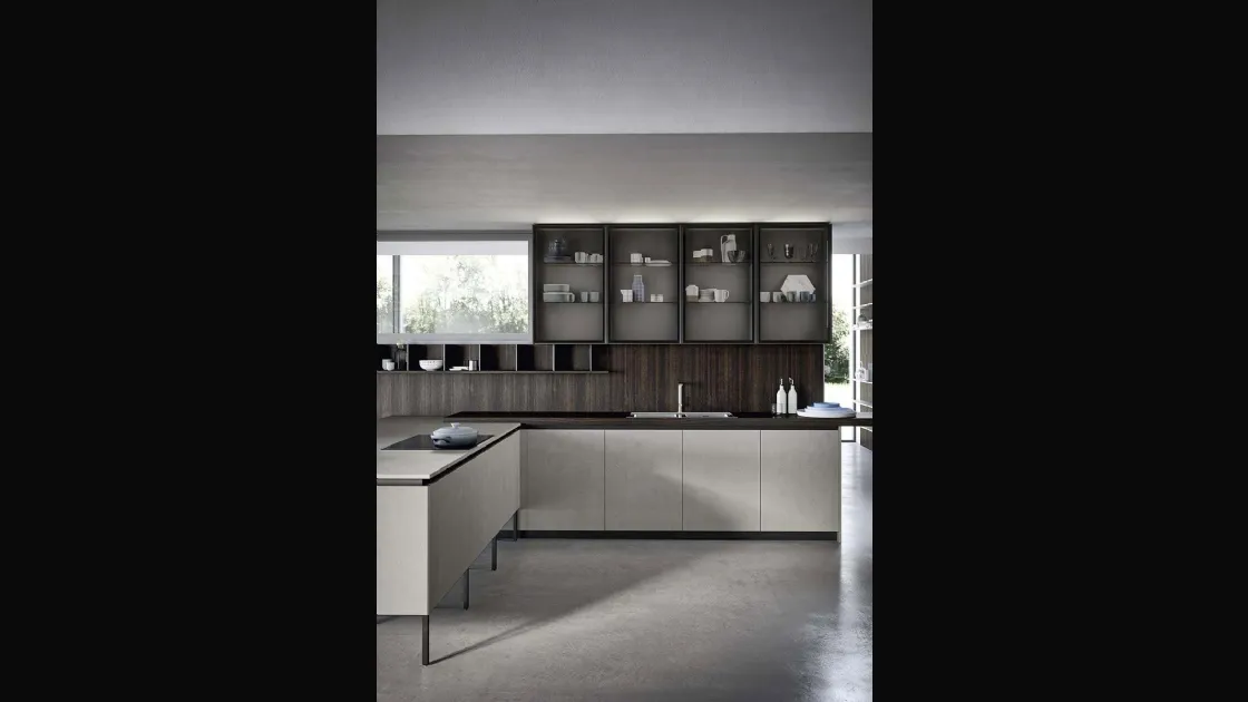 Cucina Moderna angolare Spring Gola 03 in melaminico di Dibiesse
