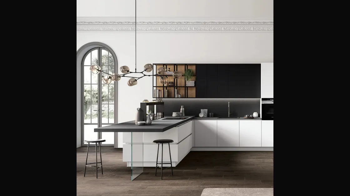 Cucina Moderna Time 07 con penisola di Arredo3