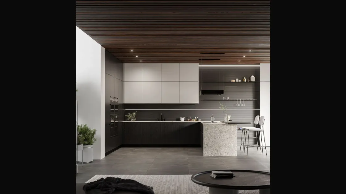 Cucina Moderna Wega 01 con penisola di Arredo3